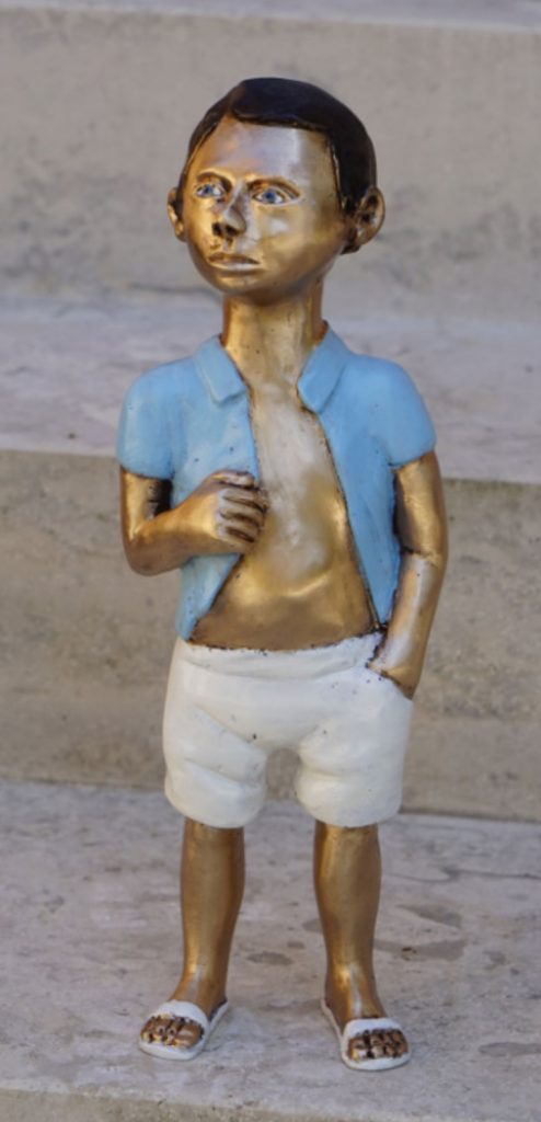 Peter Hermann, Skulpturen, Bronze, coole Jungs und Mädels, figurative Kunst, Galleria Kröger, Ascona, Lago Maggiore, Hotel Giardino