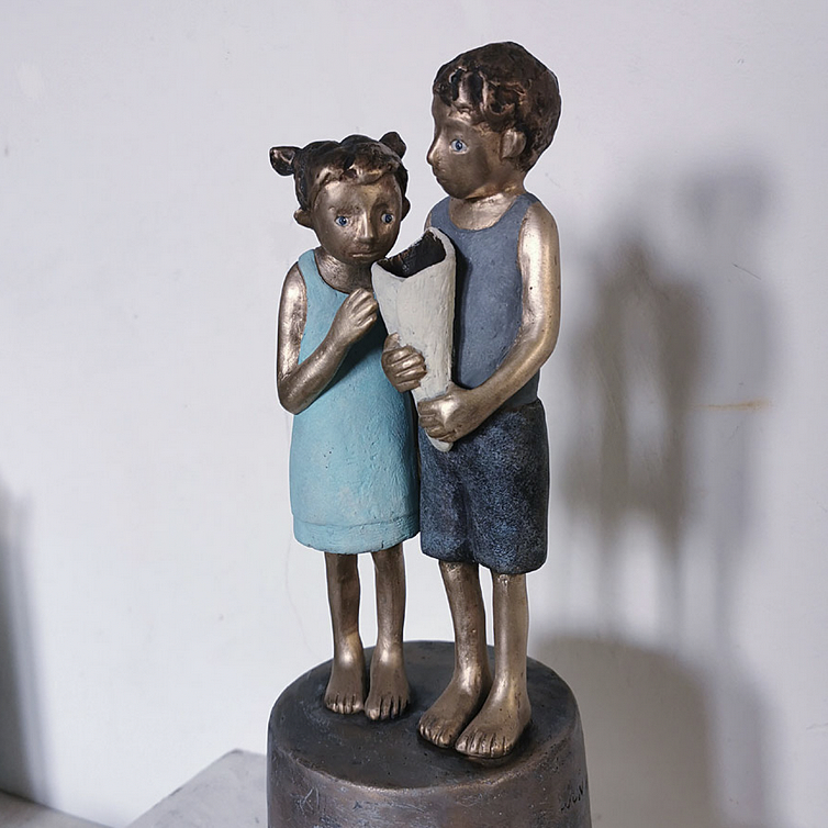 Tamara Suhr, Bronze, Figurative Kunst, Bronze, Ascona, Galleria Kröger, Kinder, Kinderaugen, Unschuldig, Poesie