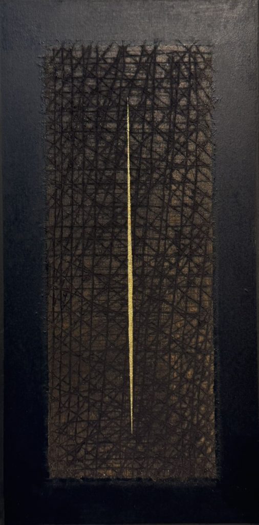 Leena Zihlmann-Kaasalainen, Bern, Atelier, Mischtechnik auf Holz, Black Boxes, abstrakte Kunst, finnische Künstlerin, minimal art