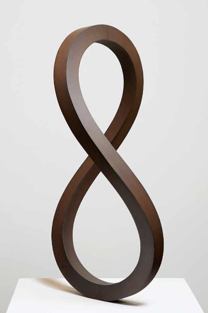 rüdiger Seidt, Cortenstahl, Edelstahl, poliert, Vierflächer, Helix, Plastik, Galleria Kröger, Galerie, galleria d'arte, zeitgenössische Kunst, Lago Maggiore, Ascona