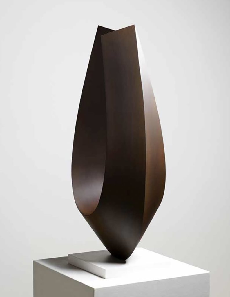 rüdiger Seidt, Cortenstahl, Edelstahl, poliert, Vierflächer, Helix, Plastik, Galleria Kröger, Galerie, galleria d'arte, zeitgenössische Kunst, Lago Maggiore, Ascona